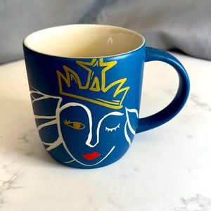 Starbucks Blue 14 ounce Mug 2016 Anniversary Etched Mermaid